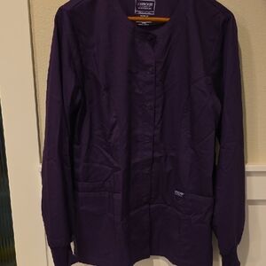 Cherokee Workwear Revolution Women's Deep Purple (Eggplant) Scrub Jacket-MEDIUM